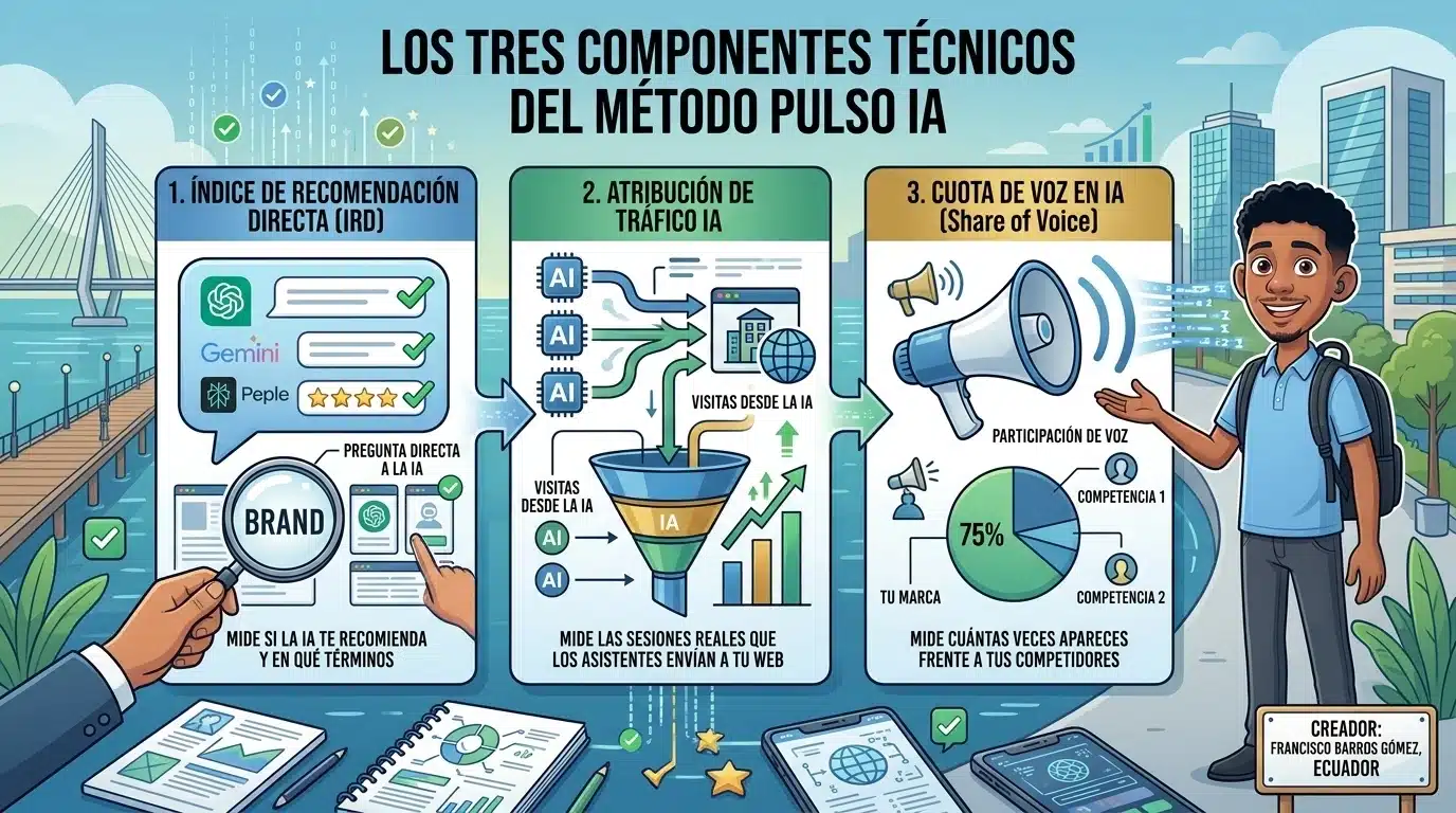 infografía de los 3 componentes (IRD, Atribución, Cuota de Voz)