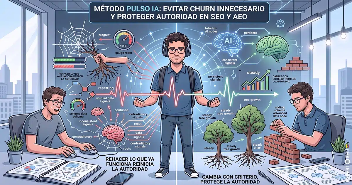 Comparación entre cambios con sentido y churn innecesario en una estrategia SEO